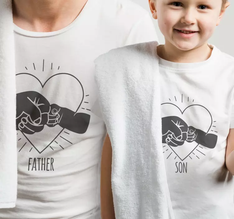 Tee shirt pere fils Poings père et fils - TenStickers