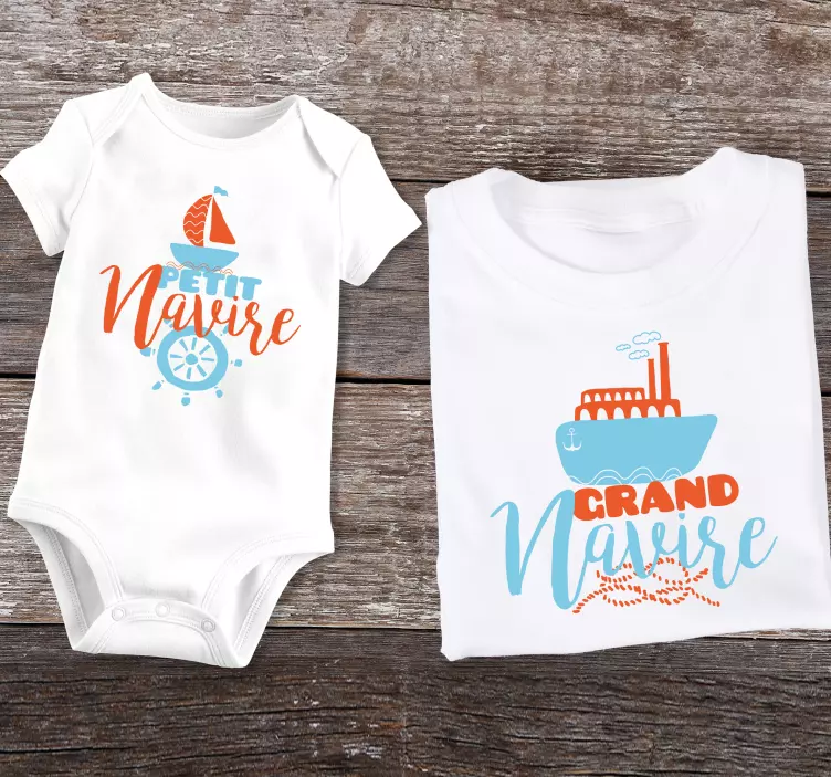 Tee shirt pere fils il était un petit navire - TenStickers