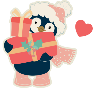 T-shirt couple couple de pingouins amoureux à noël - TenStickers