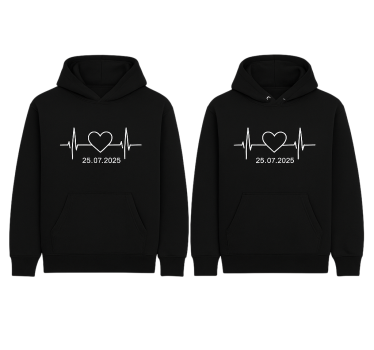 Sweat battement de cœur avec nom personnalisé - TenStickers