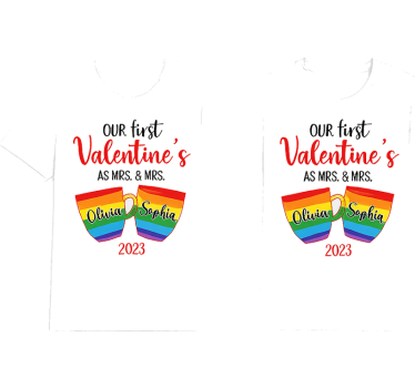 T-shirt couple première saint-valentin lgbt - TenStickers