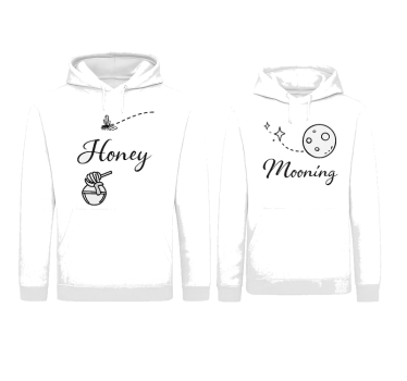 T-shirt couple monochrome lune de miel - TenStickers