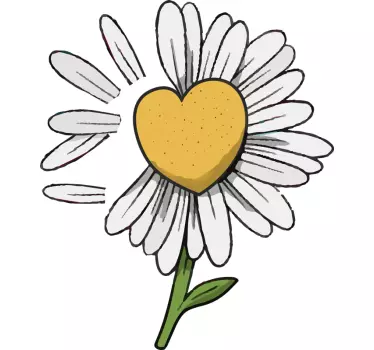 T-shirt fleur de coeur de marguerite - TenStickers