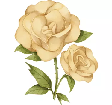T-shirt fleur rose dorée - TenStickers