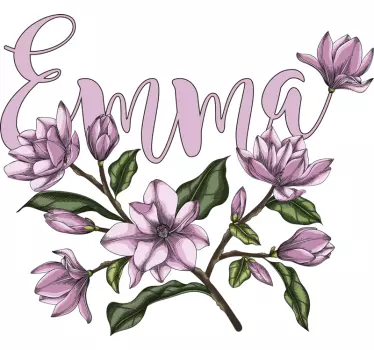 T-shirt personnalisé magnolia avec nom - TenStickers