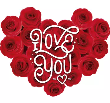T-shirt roses je t'aime couple - TenStickers