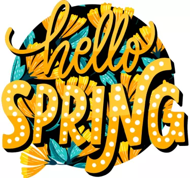 T-shirt texte bonjour printemps - TenStickers