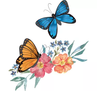 T-shirt enfant papillons colorés floraux - TenStickers