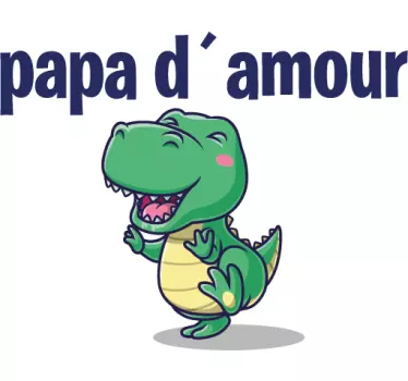 Tee shirt pere et fils Papa et fils dino - TenStickers