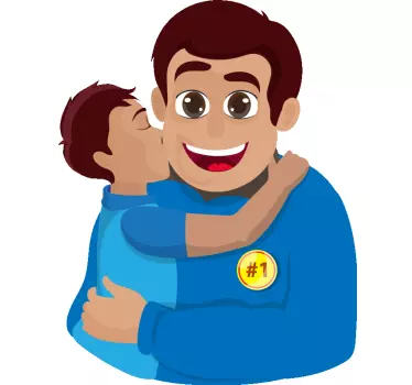 T-shirt père et fils papa heureux étreignant son fils - TenStickers