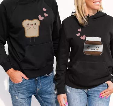 Tee shirt couple Pain et nutella - TenStickers