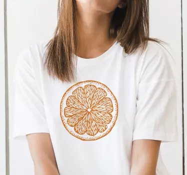 T-shirt femme dessin à la main orange - TenStickers