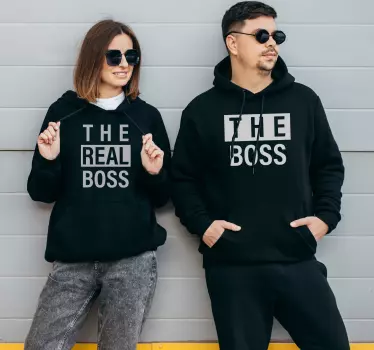 Sweat-shirt couple patron et vrai patron - TenStickers