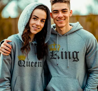 Sweat-shirt couple roi et reine - TenStickers