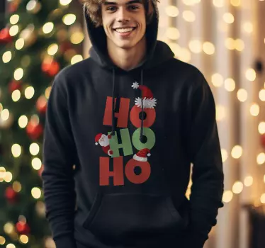 Sweat-shirt noël ho Ho Ho rouge et vert - TenStickers