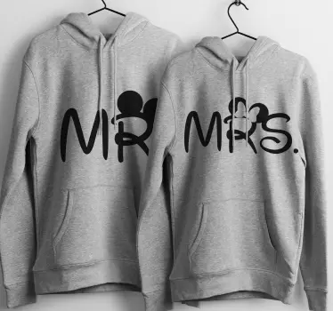Sweat-shirts couple souris Mr et Mme  - TenStickers