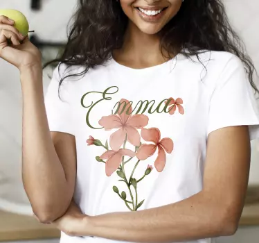 T-shirt belle fleur avec nom - TenStickers
