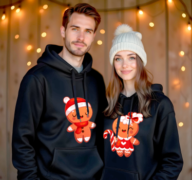 T-shirt couple couple en pain d'épices amoureux - TenStickers