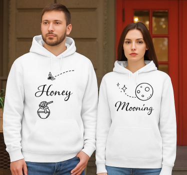 T-shirt couple monochrome lune de miel - TenStickers