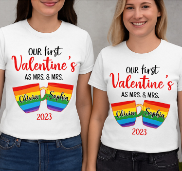 T-shirt couple première saint-valentin lgbt - TenStickers
