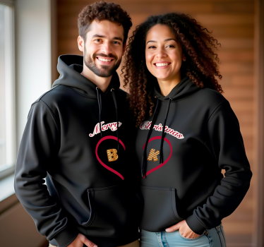 T-shirt couple sweats à capuche de noël personnalisés - TenStickers