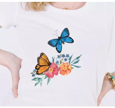 T-shirt enfant papillons colorés floraux - TenStickers