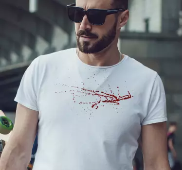 T-shirt père et fils art éclaboussures rouges stylé - TenStickers