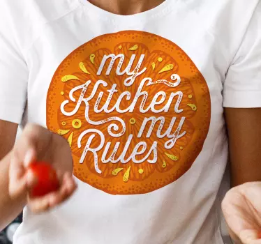 T-shirt règles de cuisine statement - TenStickers