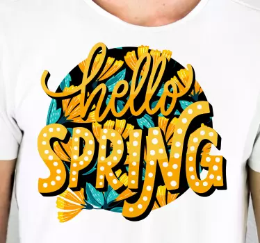 T-shirt texte bonjour printemps - TenStickers