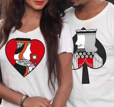 Tee shirt couple Cartes roi et reine - TenStickers