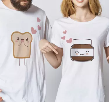 Tee shirt couple Pain et nutella - TenStickers