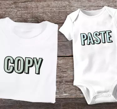 Tee shirt pere et fils Copie et pega verde - TenStickers