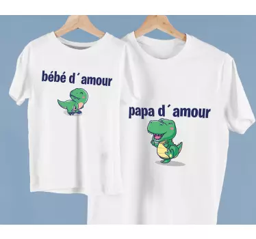 Tee shirt pere et fils Papa et fils dino - TenStickers