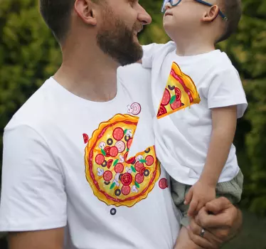Tee shirt pere et fils Tranche de pizza - TenStickers
