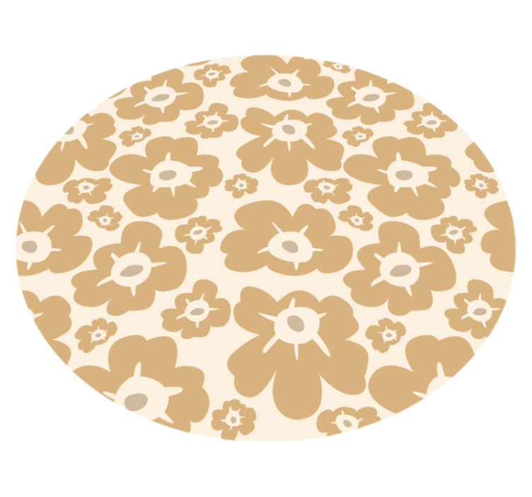 Tapis vinyle fleurs et plantes coquelicots beiges - TenStickers