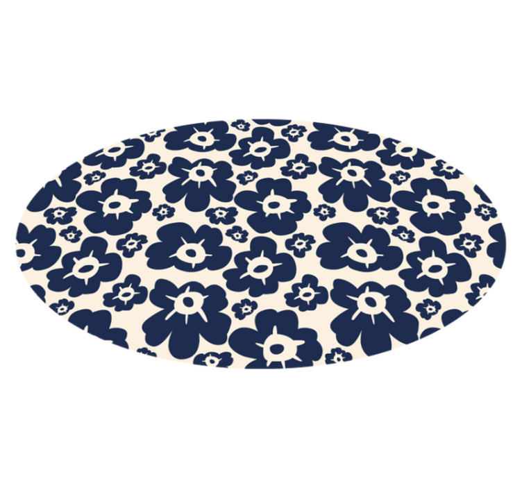Tapis vinyle fleurs et plantes coquelicot bleu foncé - TenStickers