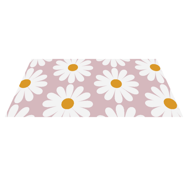 Tapis vinyle salle de bain marguerite sur fond rose - TenStickers