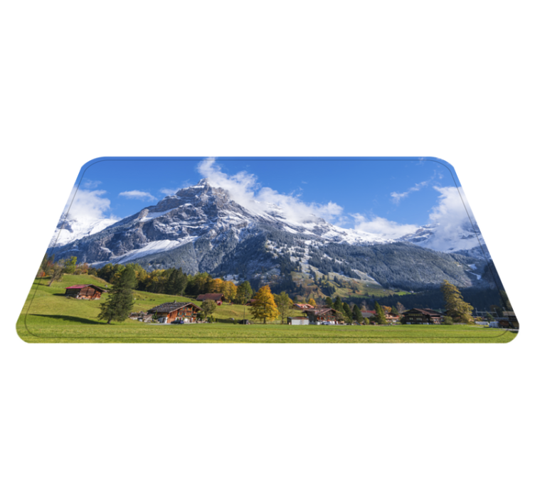 Tapis vinyle salle de bain vue sur les alpes - TenStickers