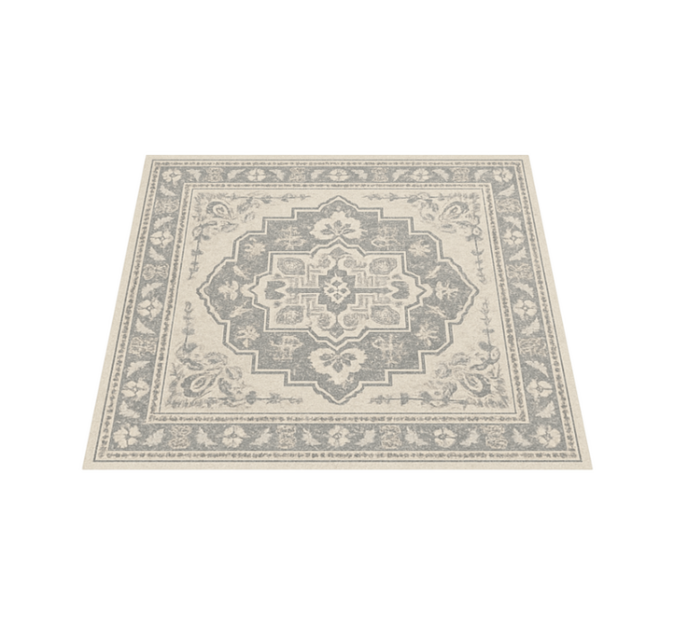 Tapis vinyle salon carrelage beige élégant - TenStickers
