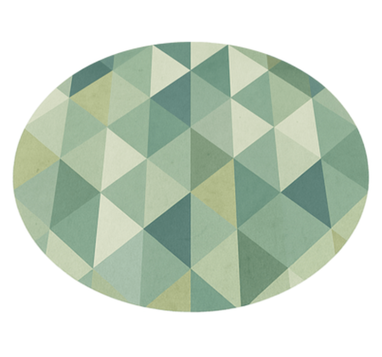 Tapis vinyle vert conception de triangles géométriques - TenStickers