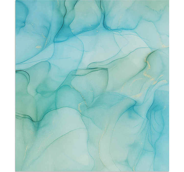 Tapis vinyle marbre effet vague turquoise - TenStickers