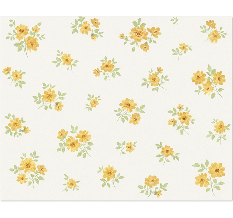 Tapis vinyle salle a manger délicat chintz floral - TenStickers
