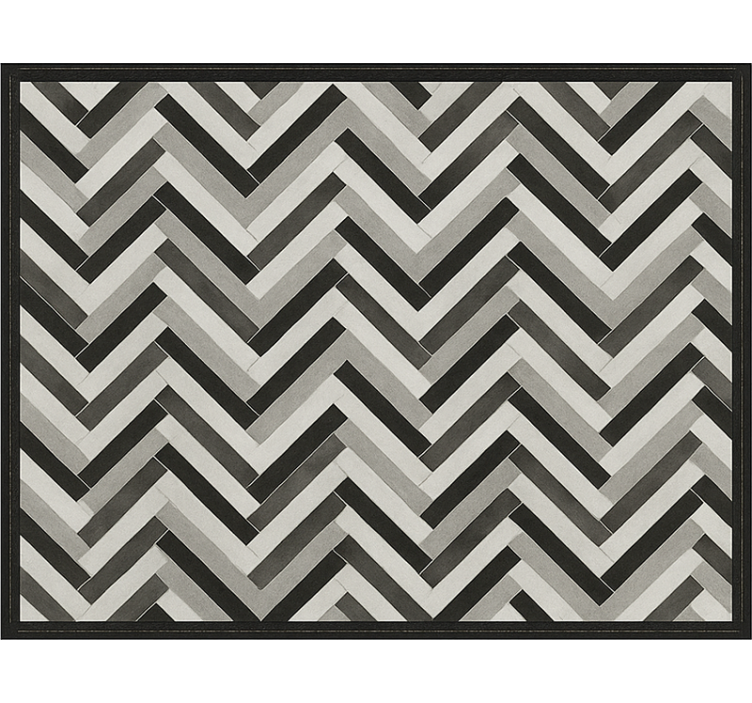 Tapis vinyle salle a manger style parquet monochrome - TenStickers
