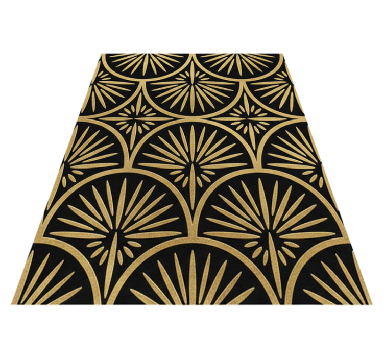 Tapis vinyle géométrique noir et or - TenStickers