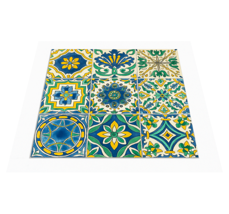 Tapis vinyle carreaux de ciment style méditerranéen - TenStickers