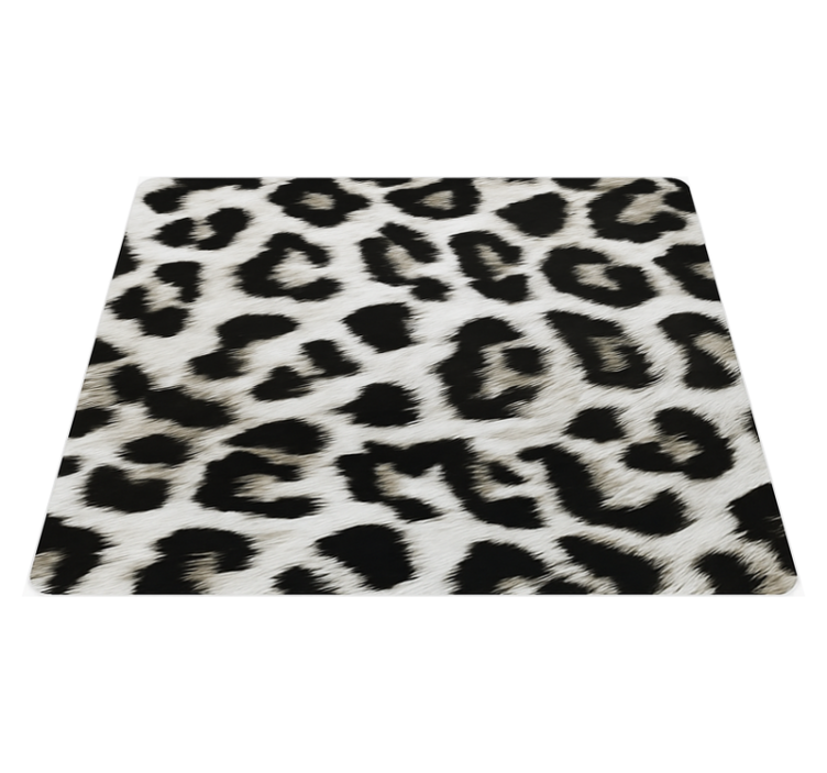 Tapis vinyle animal motif léopard blanc - TenStickers