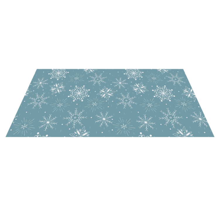 Tapis vinyle noël flocons de neige bleus et blancs - TenStickers