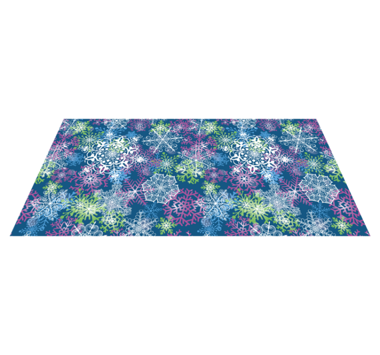 Tapis vinyle noël flocons de neige sur fond bleu - TenStickers