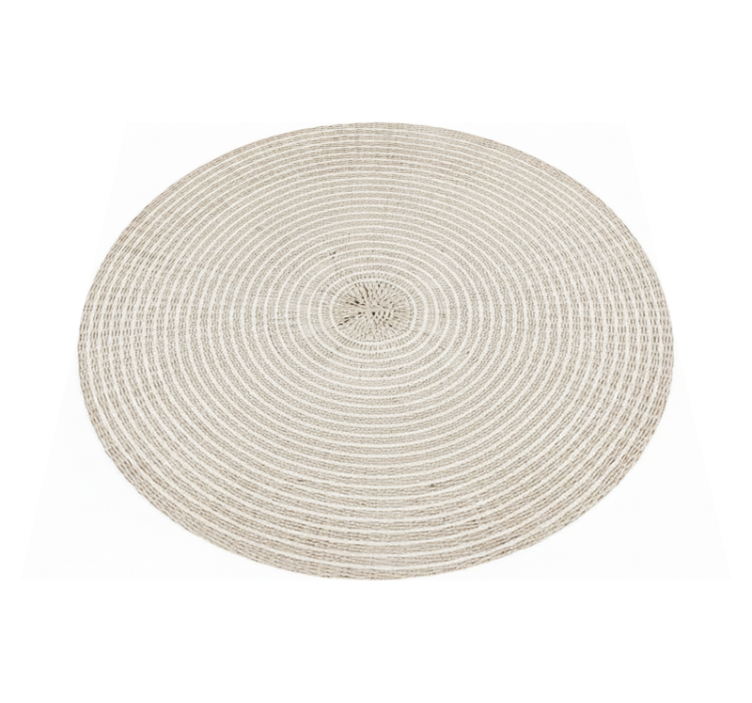 Tapis vinyle minimaliste spirale tissée crème circulaire - TenStickers