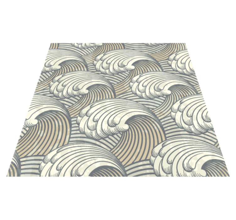 Tapis vinyle salle a manger vagues vintage - TenStickers